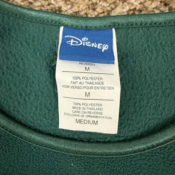 Vintage Y2K Disney Grumpy Patchwork Green Fleece Long Sleeve Shirt Women's M - Picture 3 of 8